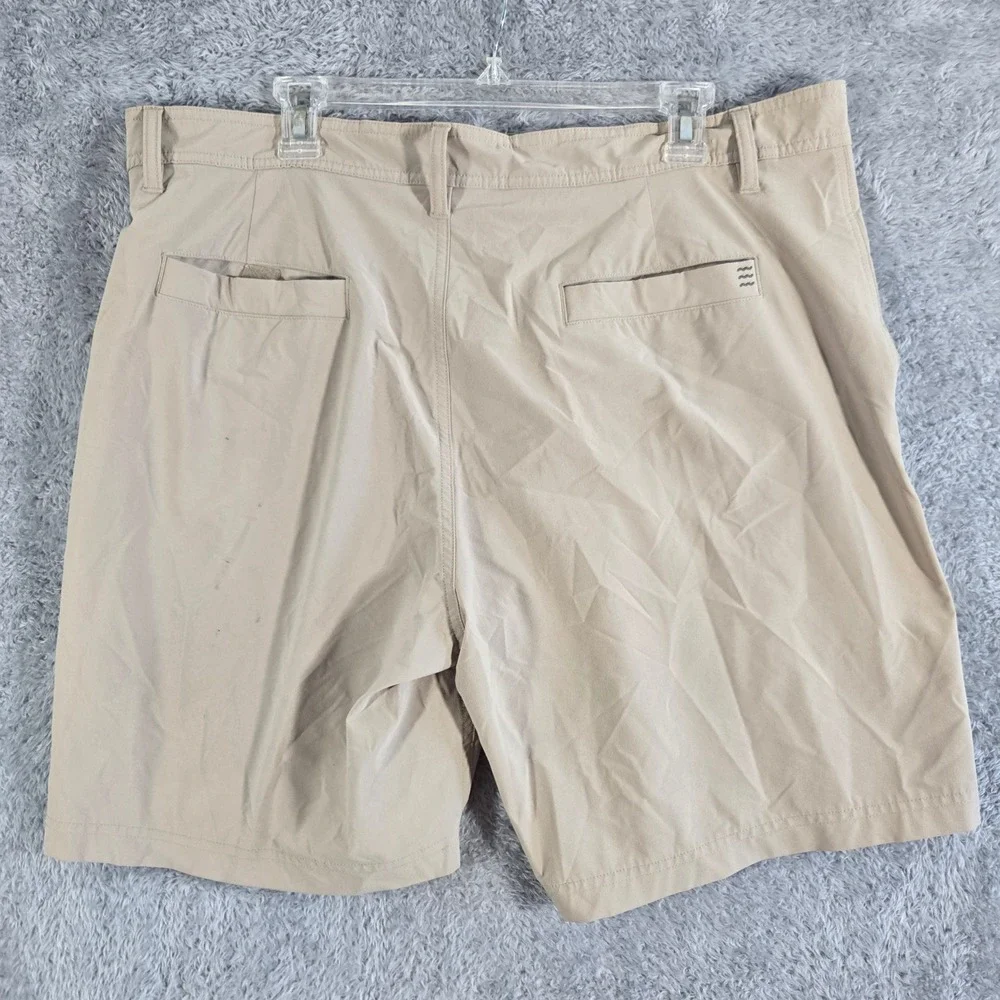 Free Fly Mens Hybrid Shorts Tan Khaki Stretch Water Casual Size 38